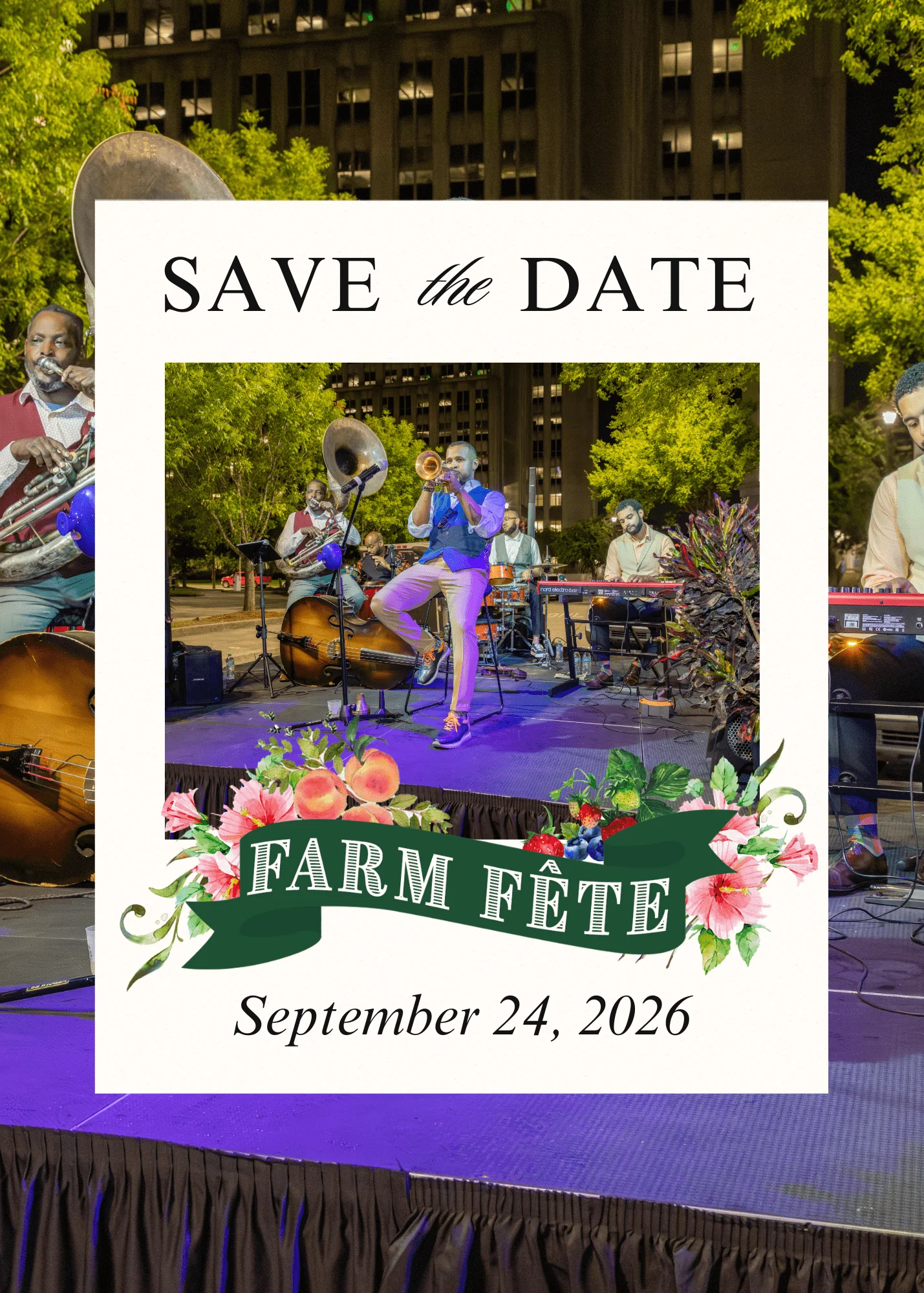 Black and White Elegant Minimalist Save the Date Invitation