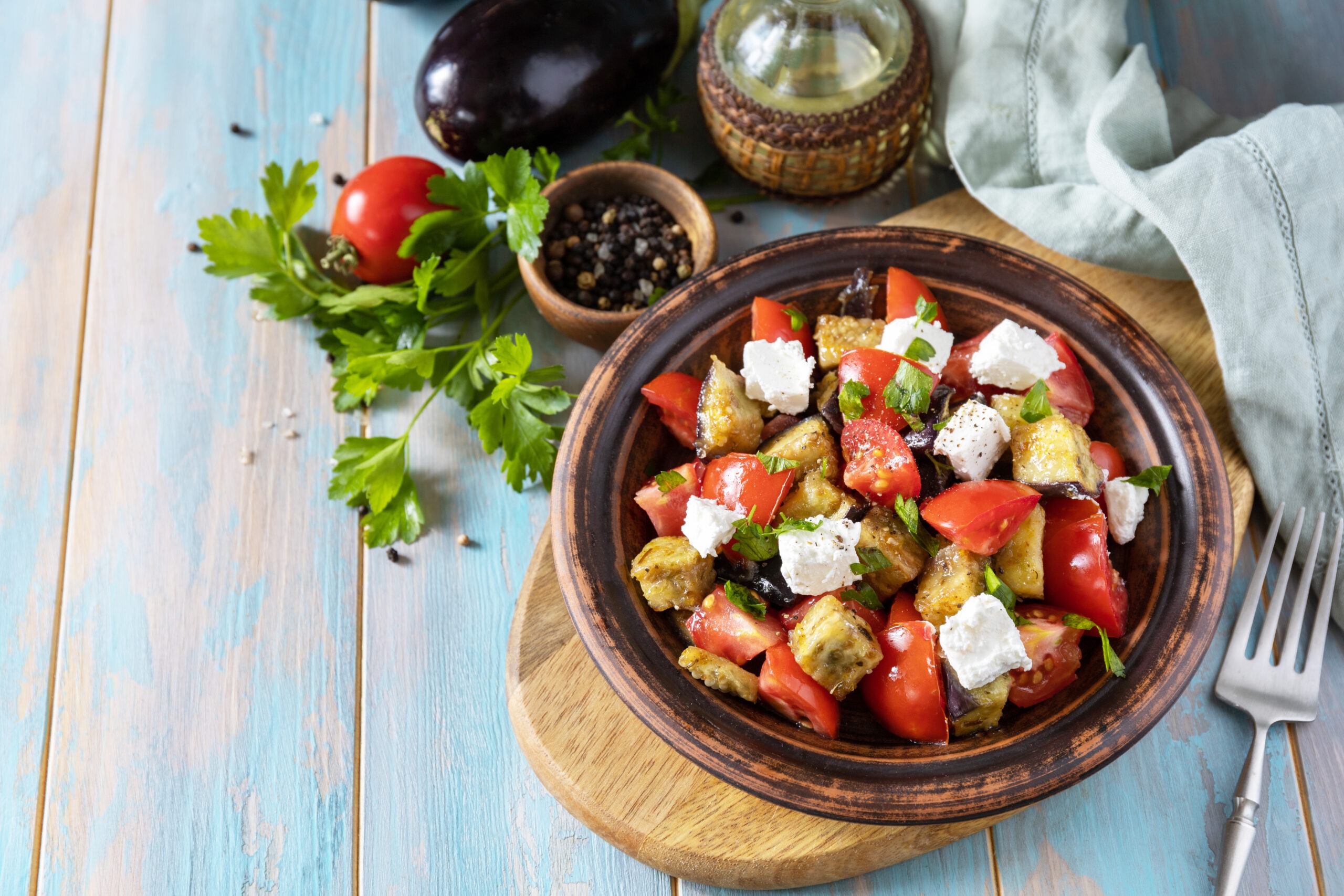 Eggplant And Tomato Salad Breada